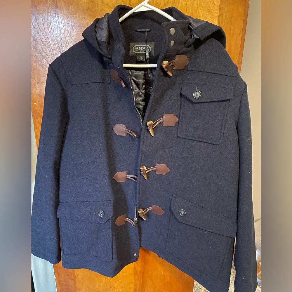 BGSD Men Nathan Wool Blend Patch Pocket Short Toggle Coat